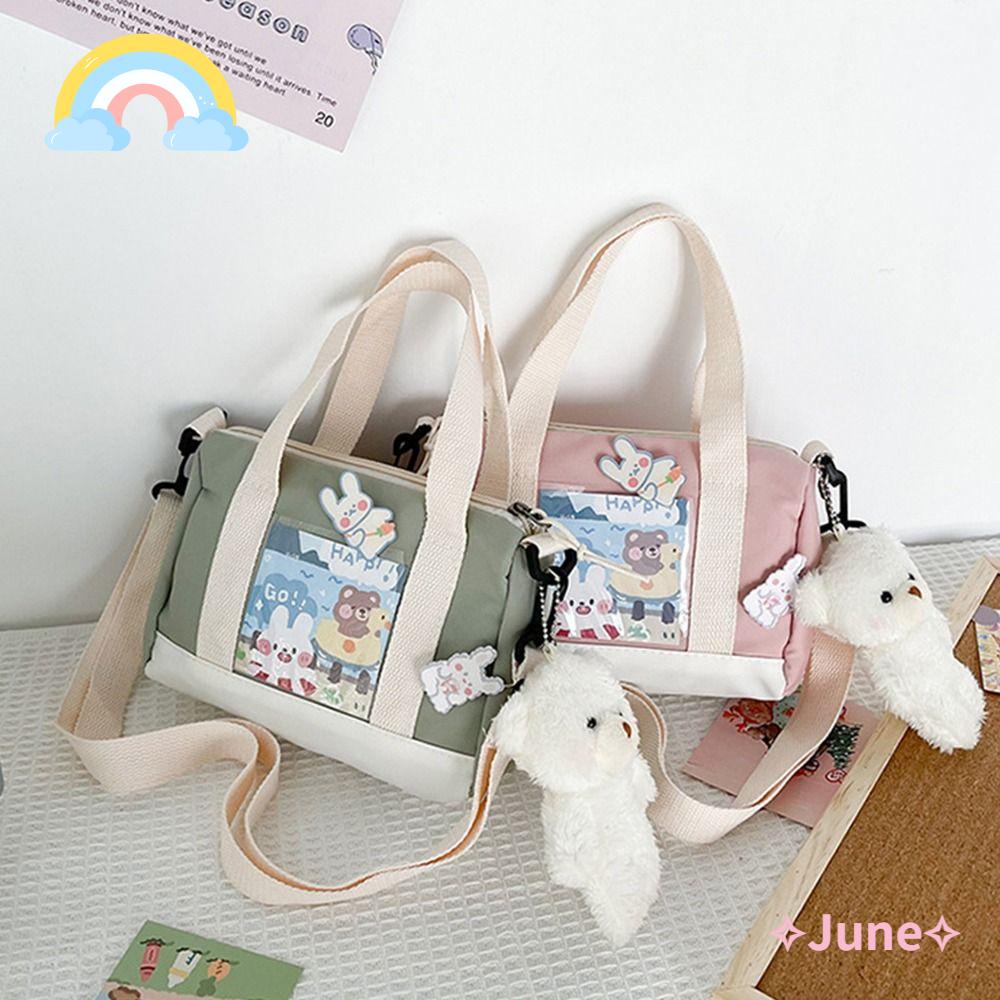 JUNE Túi Xách Canvas Kiểu Dáng Dễ Thương Cho Nữ