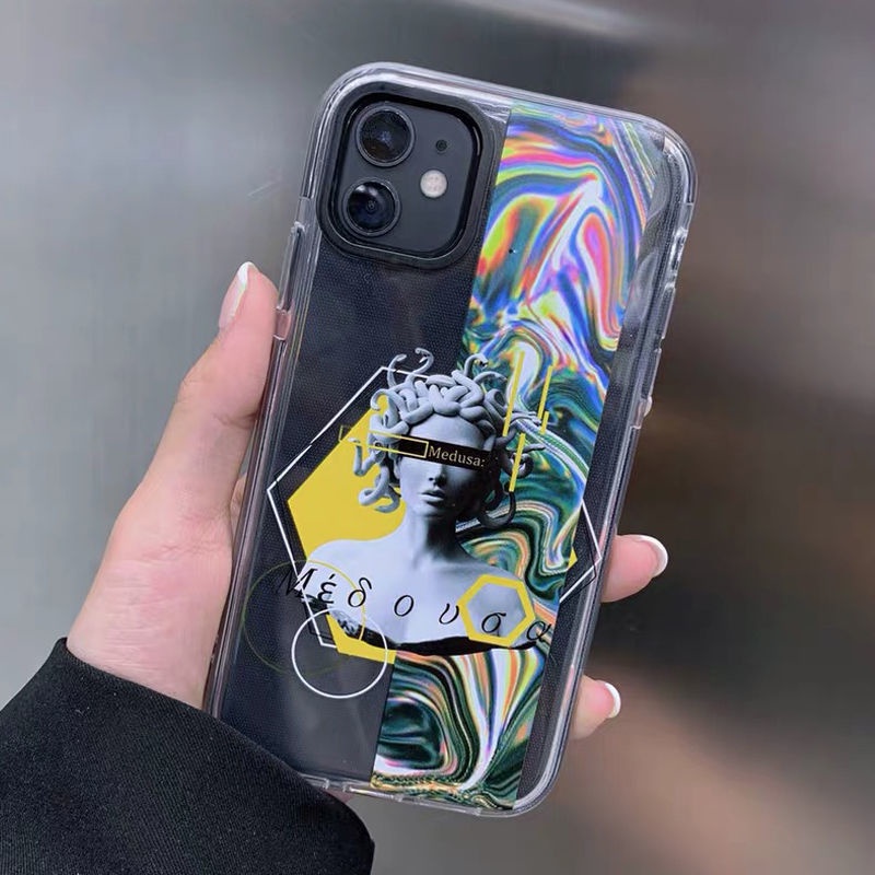 Ốp Điện Thoại Silicone Trong Suốt In Hình Nữ Thần Medusa Cho Apple Iphone Xsmax 7Plus 11 13 812pro xrx
