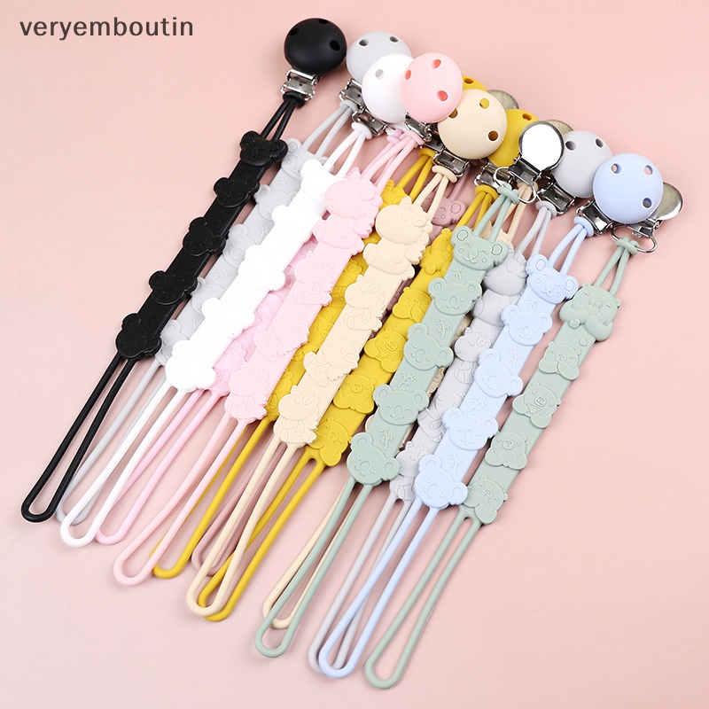 Kẹp Giữ Núm Vú Giả Bằng Silicon Cấp Thực Phẩm Chống Rơi Họa Tiết Hoạt Hình Cho Bé n