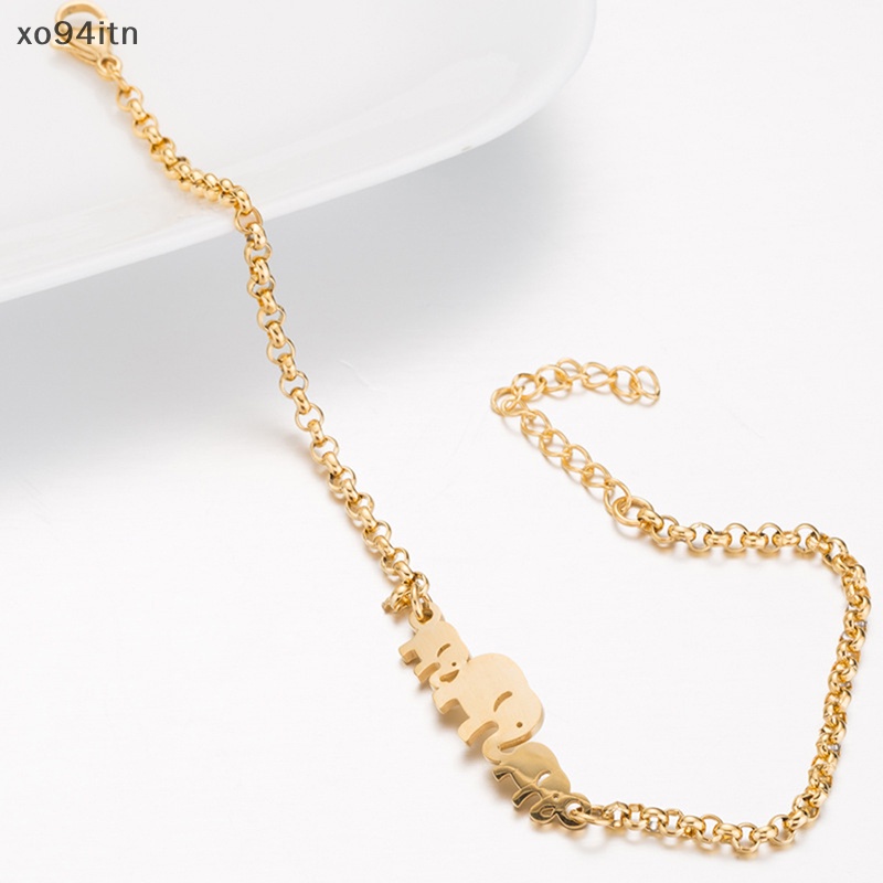 Vòng Đeo Tay Dạng Chuỗi Xích Bằng Thép Không Gỉ Mặt Hình Voi Cho Nữ