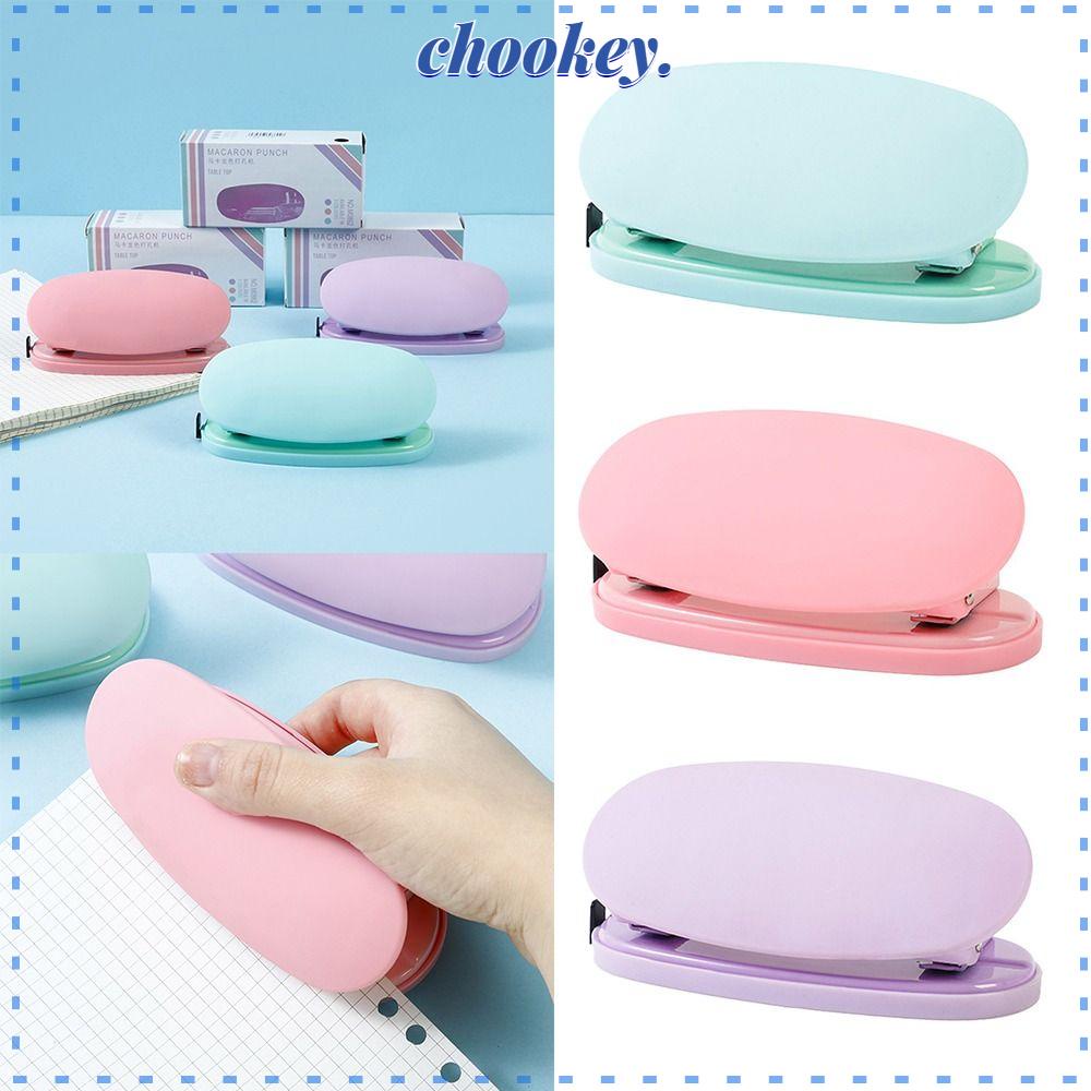 CHOOKEY Dụng Cụ Đục Lỗ Giấy 6CM Hai Lỗ Màu Sắc Macaron Dành Cho Học Sinh / Văn Phòng