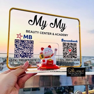 Mã qr thanh toán thiết kế theo yêu cầu - kèm mèo thần tài vẫy tay