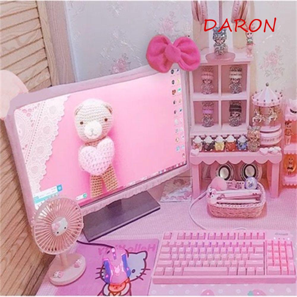 DARON Vỏ Bọc Khung Máy Tính Chống Bụi Màu Hồng Dễ Thương