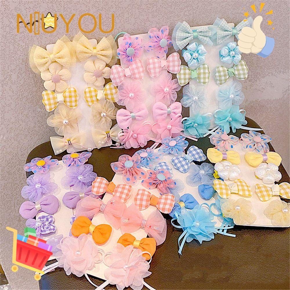 NIUYOU Set 10 Kẹp Tóc Nơ Cho Bé Gái