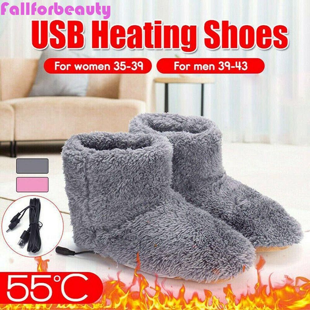 FALLFORBEAUTY Giày Bốt Cao Su Sưởi Ấm Chân Sạc USB Thoải Mái