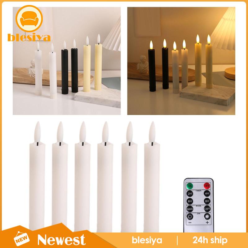 Bộ 6 Nến Đèn LED 3D Không Lửa Kèm Điều Khiển Từ Xa Trang Trí Bàn Tiệc Cưới / Valentine