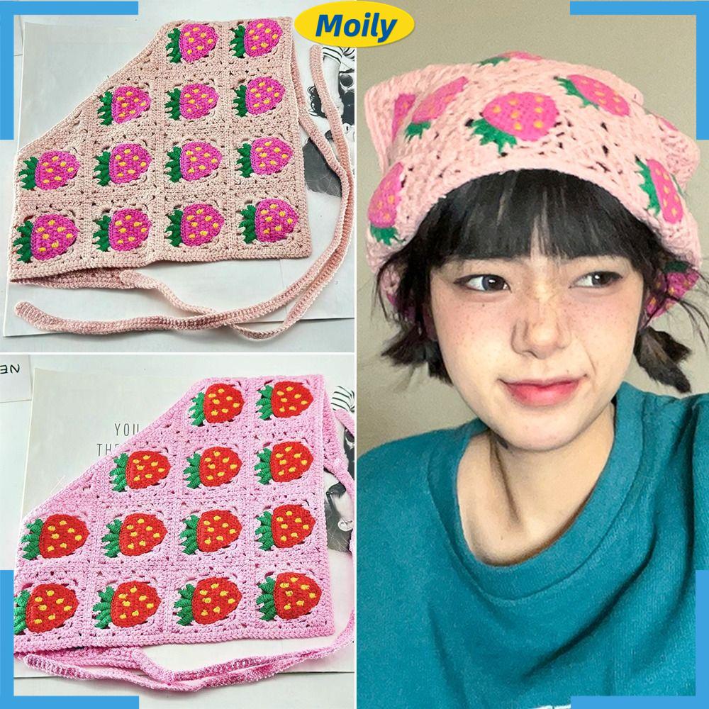 MOILYVN Băng Đô Dệt Kim Họa Tiết Dâu Tây Ngọt Ngào