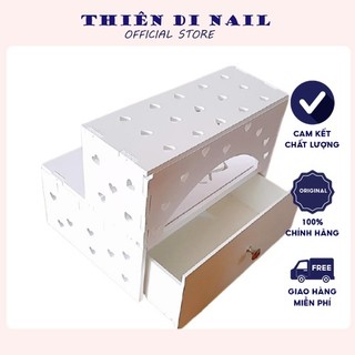 Kệ để chân nail - kệ  có ngăn kéo đựng phụ kiện cho các thợ nail, kệ kê chân có hộc Thiên Di Nail