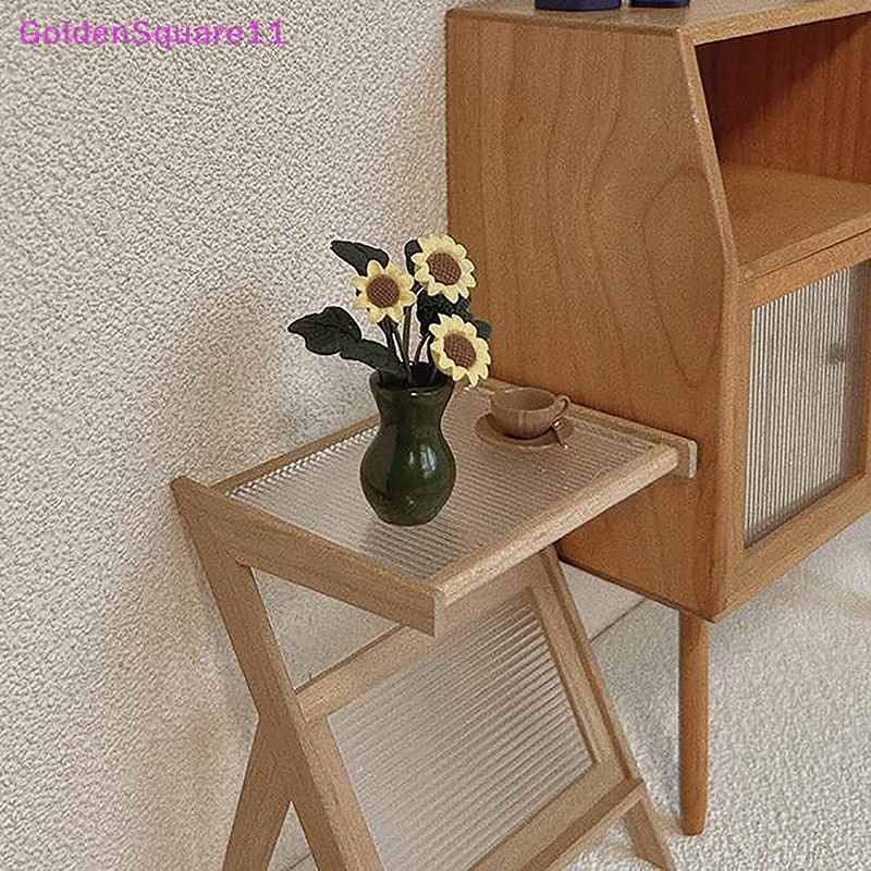 1 Bộ Chậu Hoa Hướng Dương Bằng Nhựa Tỉ Lệ 1: 12 Trang Trí Nhà Búp Bê