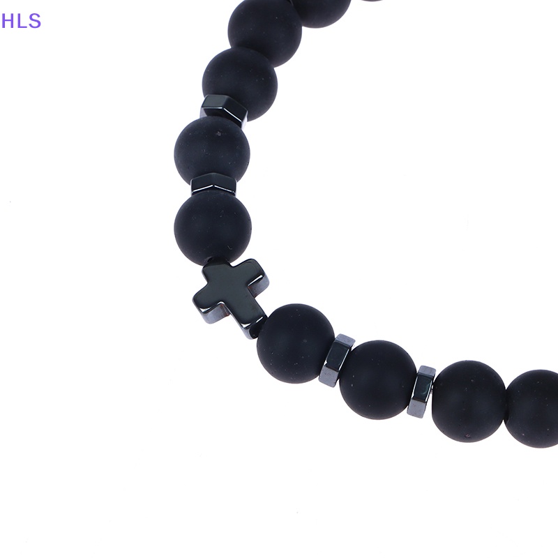 [HLS] Vòng Tay Chuỗi Hạt Đá Nham Thạch Tự Nhiên Hình Thánh Giá Cho Nam Và Nữ