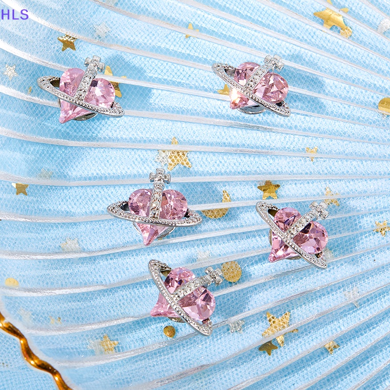 Set 5 Phụ Kiện Trang Trí Móng Tay Nghệ Thuật Hình Trái Tim Bằng Hợp Kim