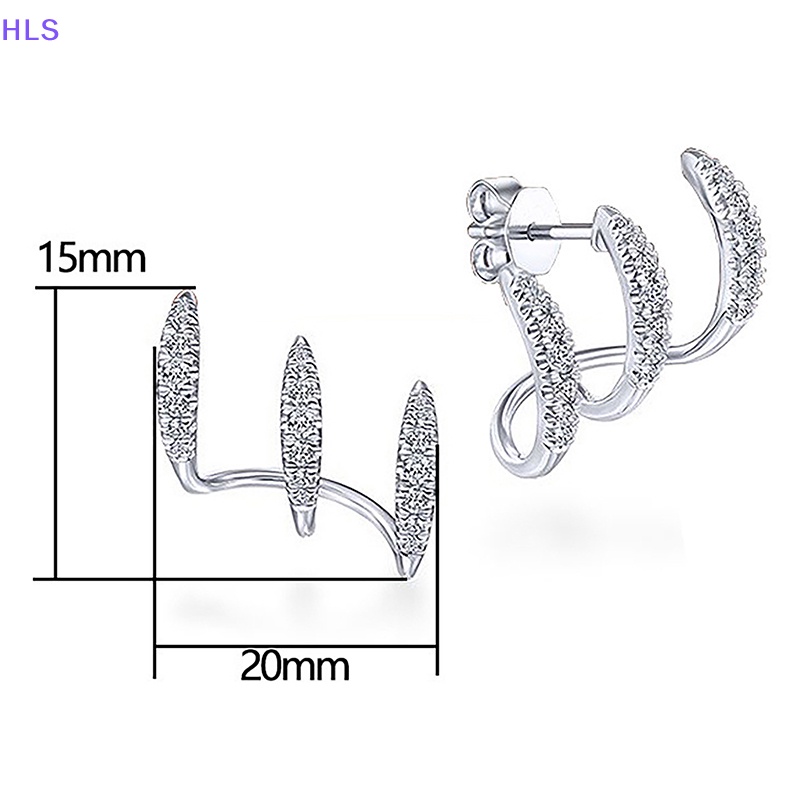 Bông Tai Ba Móng Đính Đá Zircon Thời Trang Dành Cho Nữ