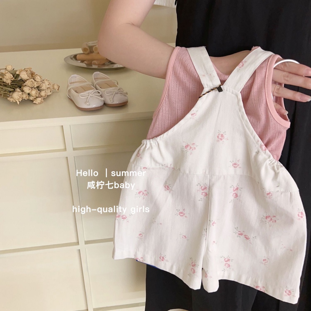 Cô Gái Mới Năm 2023 Quần Yếm Hoa Trẻ Em