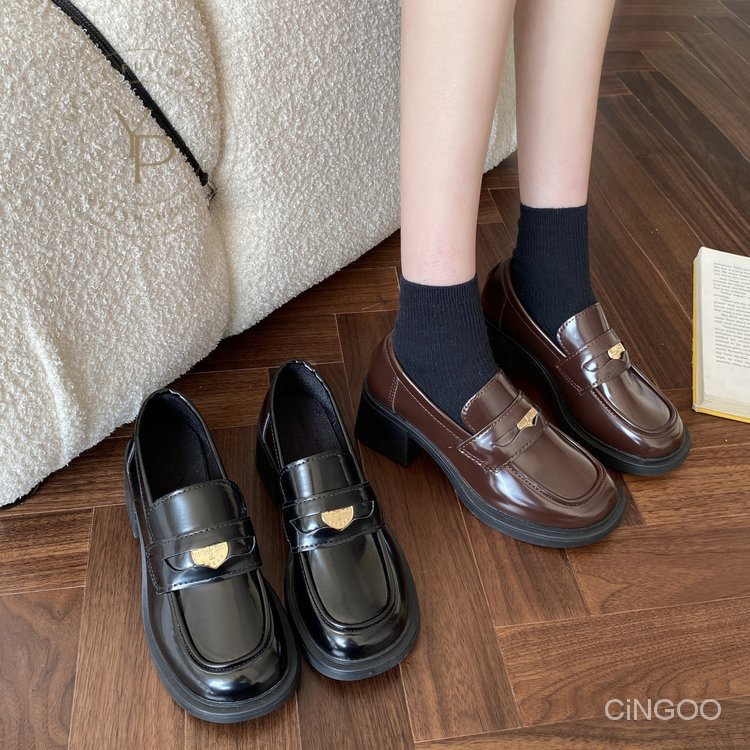 Giày Búp Bê Da PU Mũi Tròn Đế Thấp Thời Trang Nữ