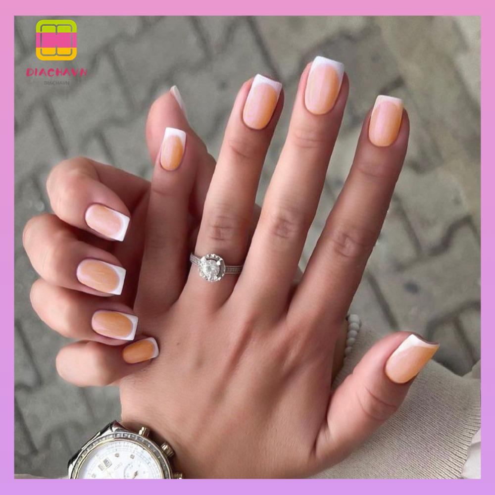 DIACHAVN Bộ Móng Tay Giả Đầu Vuông Dạng Nhấn Thời Trang Có Thể Tháo Rời Cho Nữ