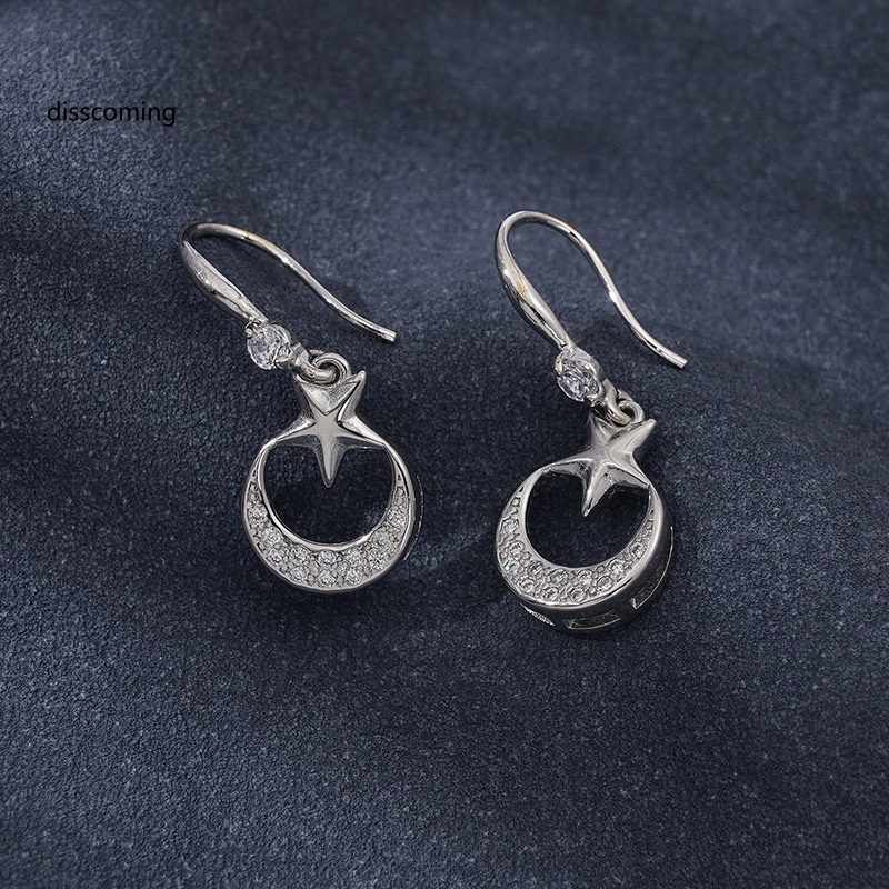 Áo Thun Tay Ngắn In Chữ SL| Khuyên Tai Móc Bằng Bạc Sterling Đơn Giản Thời Trang Mùa Hè Hàn Quốc