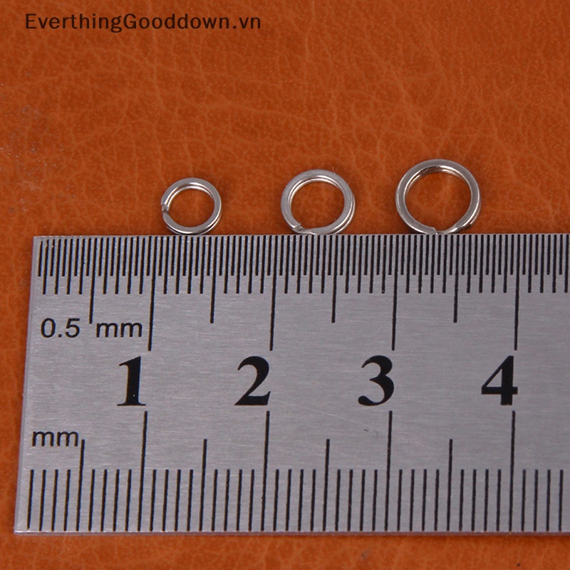 Everthinggooddown 50 Vòng Nhẫn Bằng Thép Không Gỉ Xẻ Tà Chắc Chắn Dùng Câu Cá vn
