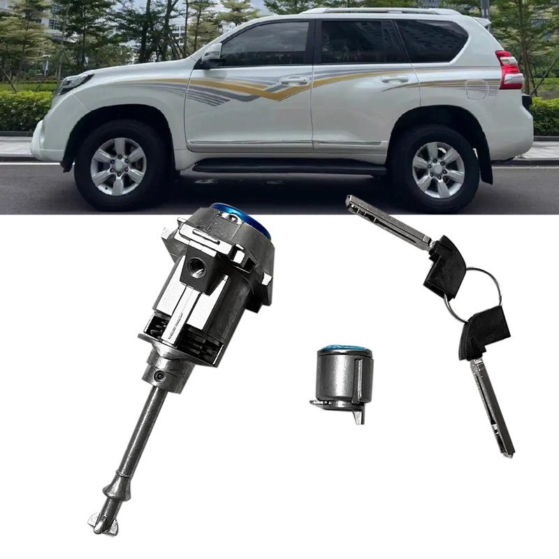 Bộ Khóa Cửa Xi Lanh Màu Bạc Chuyên Dụng Cho Xe Hơi Toyota Land Cruiser Prado 2010-2019