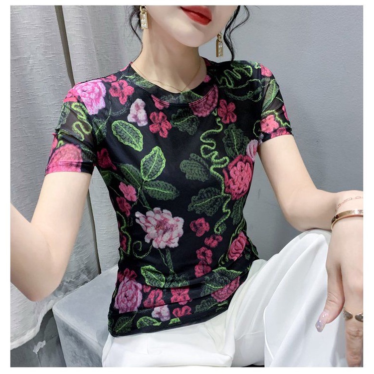 Áo Thun Ngắn Tay Dáng Rộng In Họa Tiết Thời Trang Mùa Hè Cho Nữ