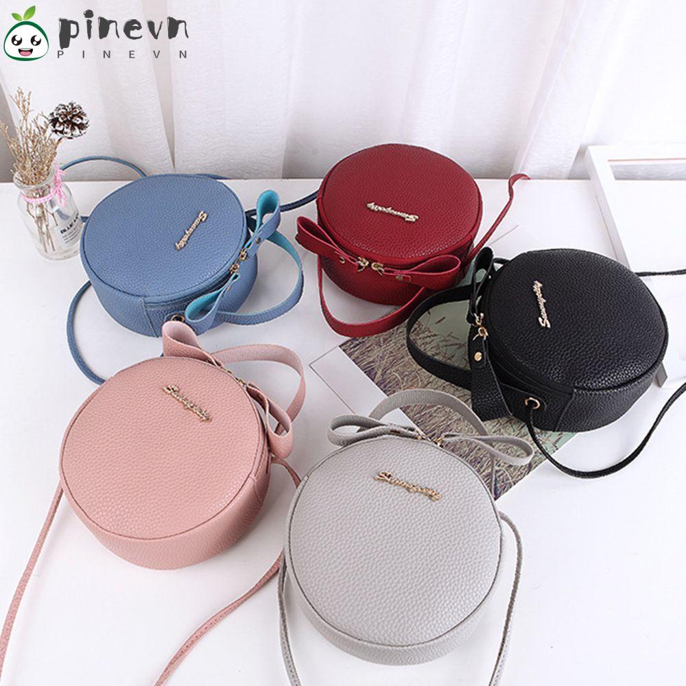 PINEVN Túi Đeo Chéo Hình Tròn Màu Sắc Ngọt Ngào Thời Trang Cho Nữ