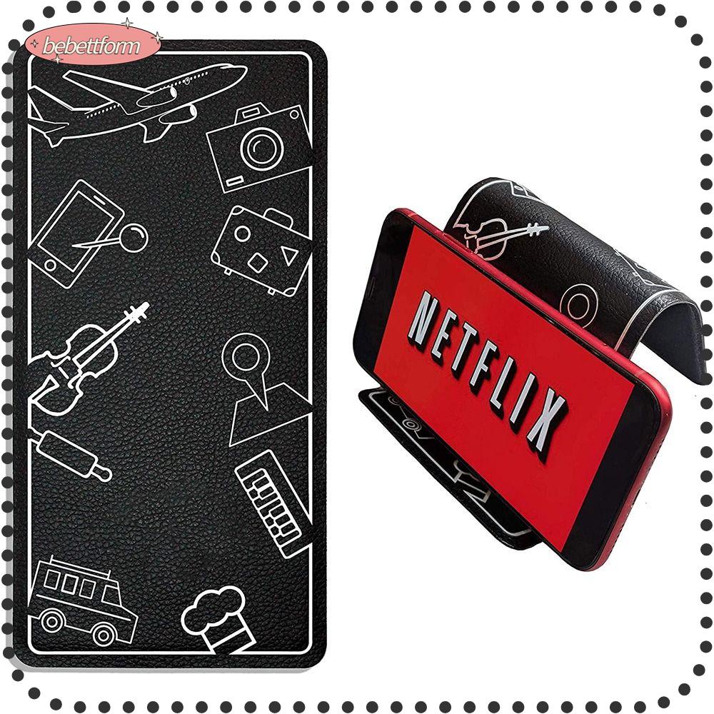 BEBETTERM Giá Đỡ Điện Thoại / Máy Tính Bảng Bằng Da Gấp Gọn Tiện Dụng