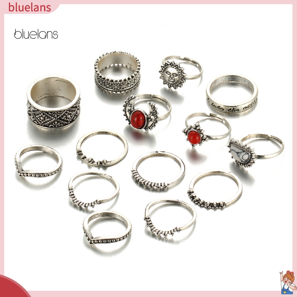 Set 14 Nhẫn Đeo Đốt Ngón Tay Phong Cách Vintage Cho Nữ