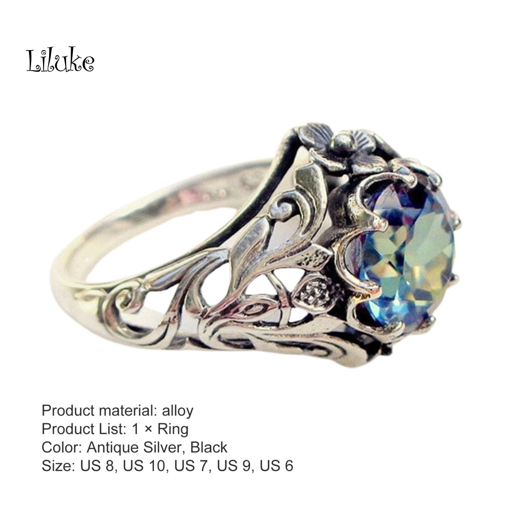 Nhẫn Hợp Kim Trang Trí Đính Đá Kiểu Dáng Thời Trang Cho Nữ