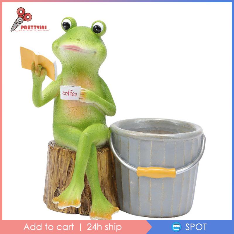 Chậu Hoa Nhỏ Bằng Resin Hình Chú Ếch Đáng Yêu Trang Trí Phòng Khách