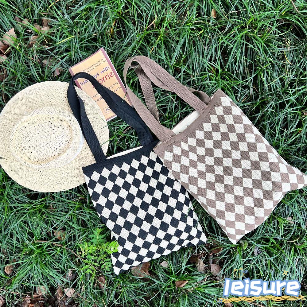 LEISURE Túi Xách Dệt Kim Sức Chứa Lớn Thời Trang Cho Nữ