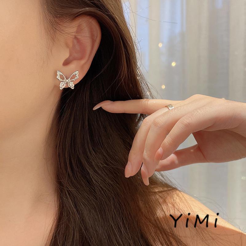 Bông Tai Mạ Bạc 925 Hình Bướm Siêu Nữ Tính Sang Trọng