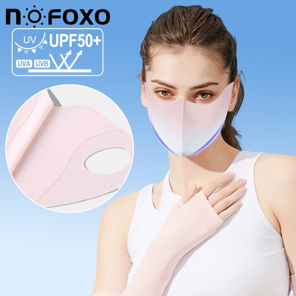 NOFOXO UPF50+ Khẩu Trang 3D Bằng Lụa Chống Tia UV Không Để Lại Dấu Vết Thoáng Khí Dành Cho Nữ Chống Nắng Khẩu Trang