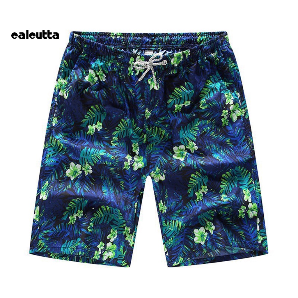 [calcutta] Quần Đùi Đi Biển Dáng Rộng Eo Co Giãn In Hình Lông Vũ Nhiều Màu Sắc Mùa Hè