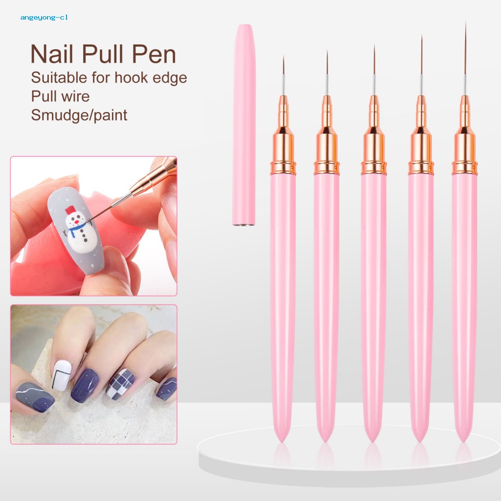 Set 5 Cọ Vẽ Móng Tay Siêu Mịn Lâu Trôi Trọng Lượng Nhẹ Chuyên Nghiệp