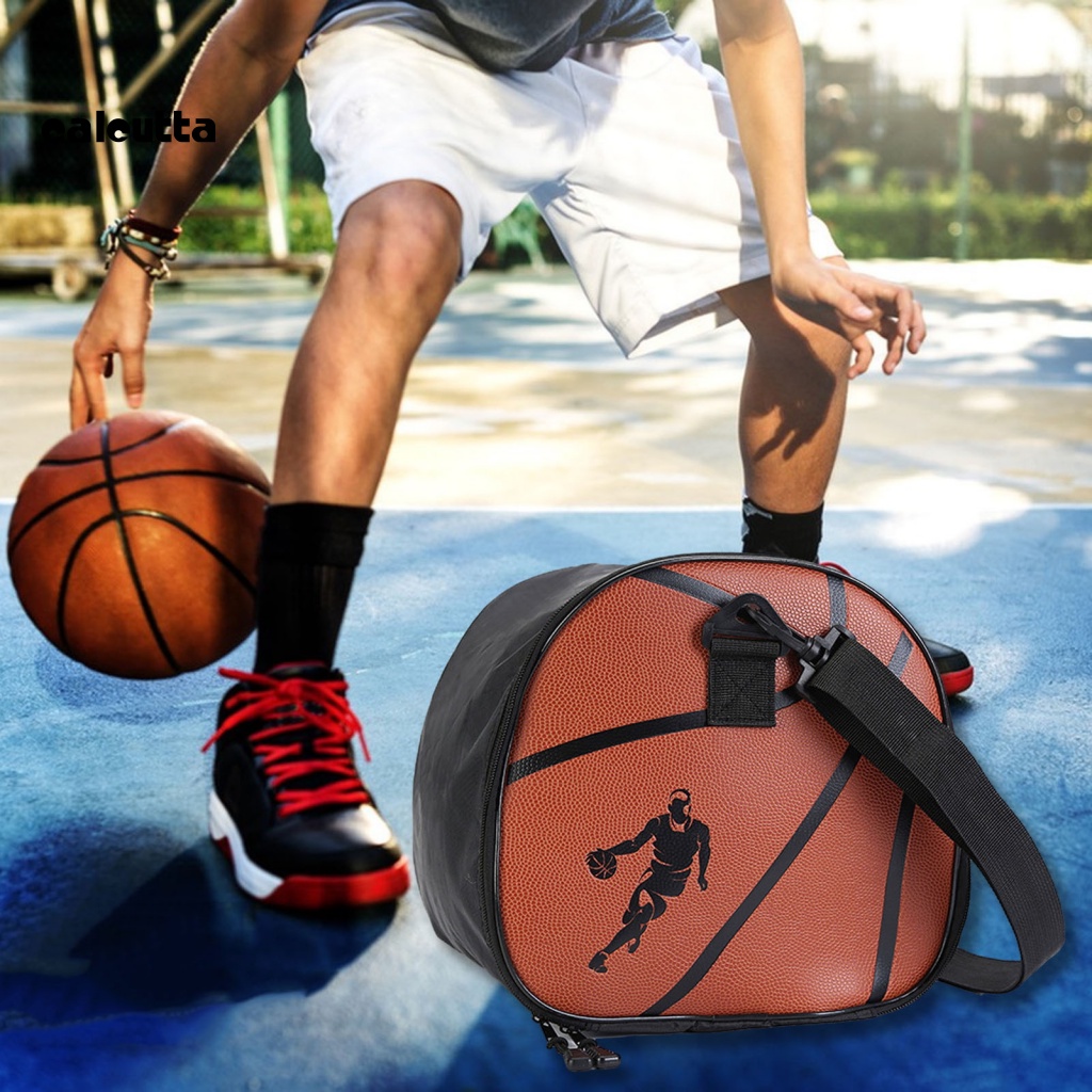 [calcutta] Túi Đựng Bóng Rổ / Bóng Đá Thể Thao Bằng Da Giả Đeo Vai Sức Chứa Lớn Có Thể Tháo Rời