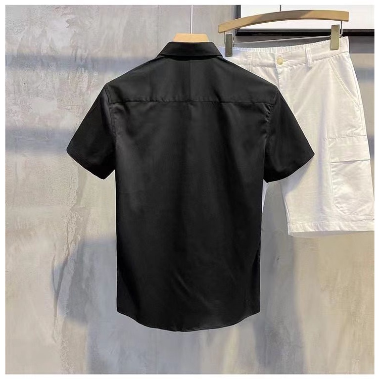 Áo Sơ Mi Nam Tay Ngắn Cổ Vuông Màu Sắc Thanh Lịch