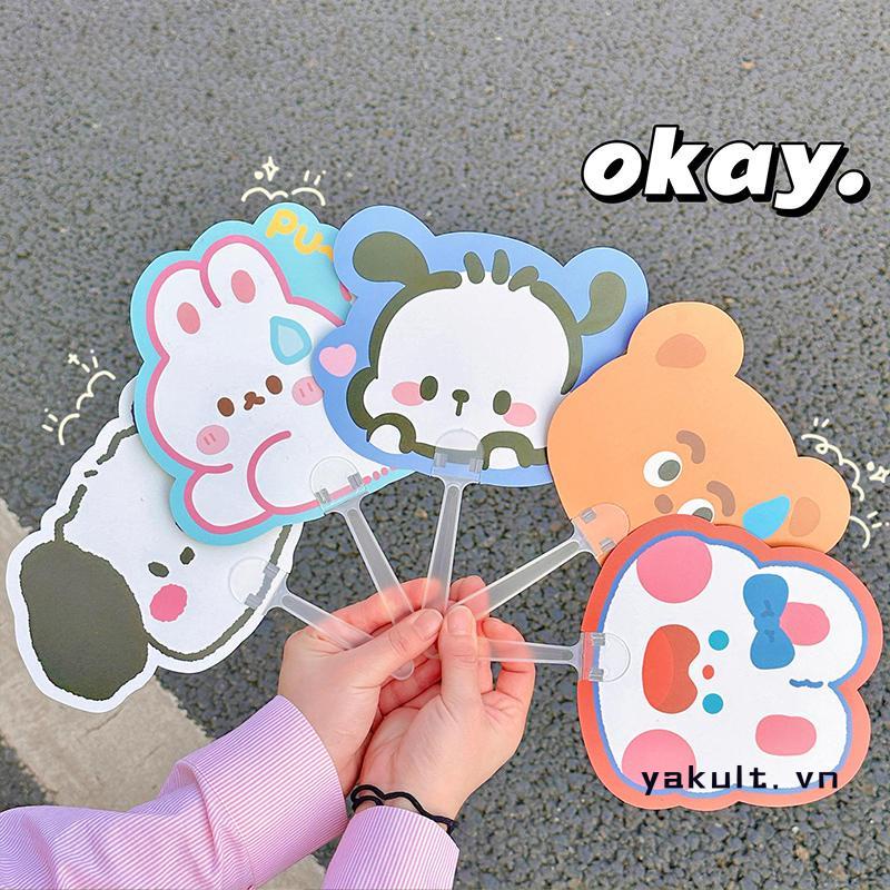 🎀 yakult 🎀Quạt Cầm Tay Mini Họa Tiết Hoạt Hình Dễ Thương