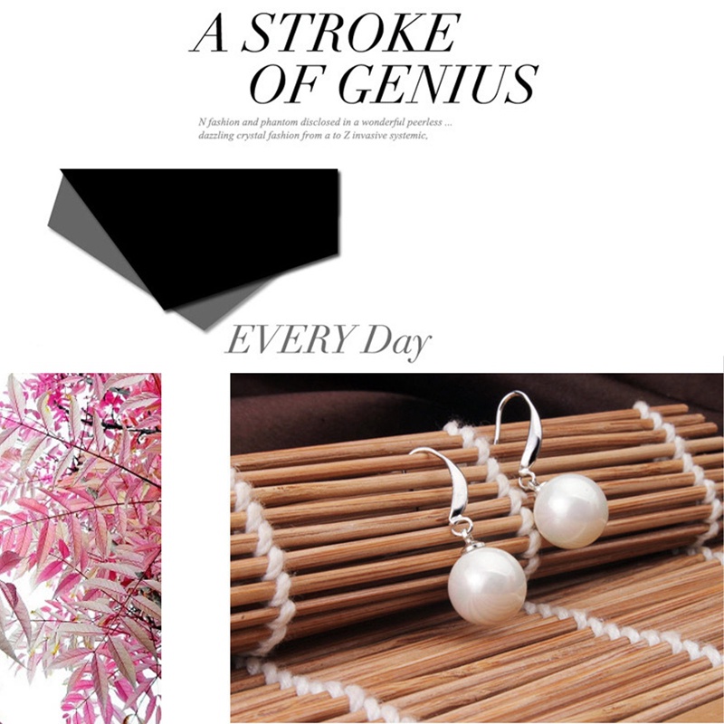 Ygt Set Vòng cổ + Bông Tai Đính Ngọc Trai Giả Hình Giọt Nước Thời Trang