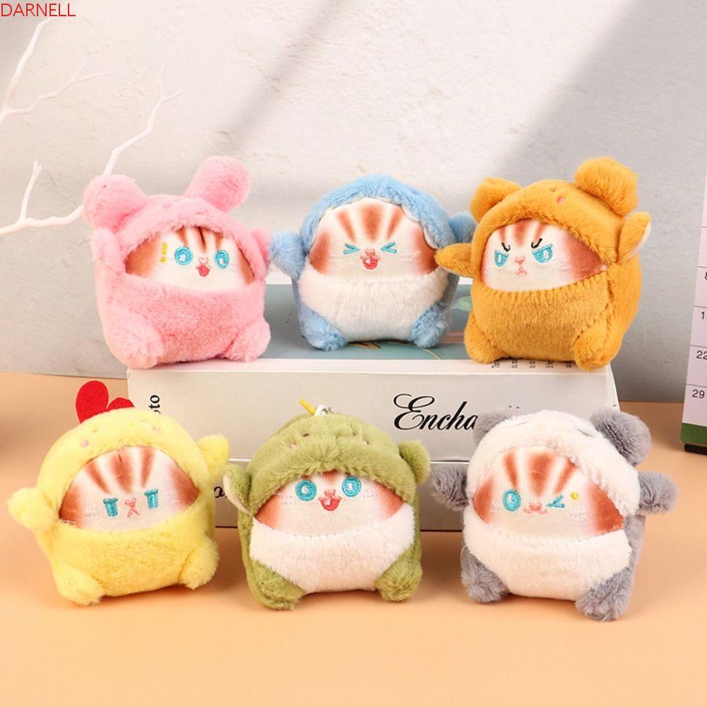 DARNELL Móc Khóa Hình Mèo Nhồi Bông Bằng Cotton PP Mềm Mại Dễ Thương