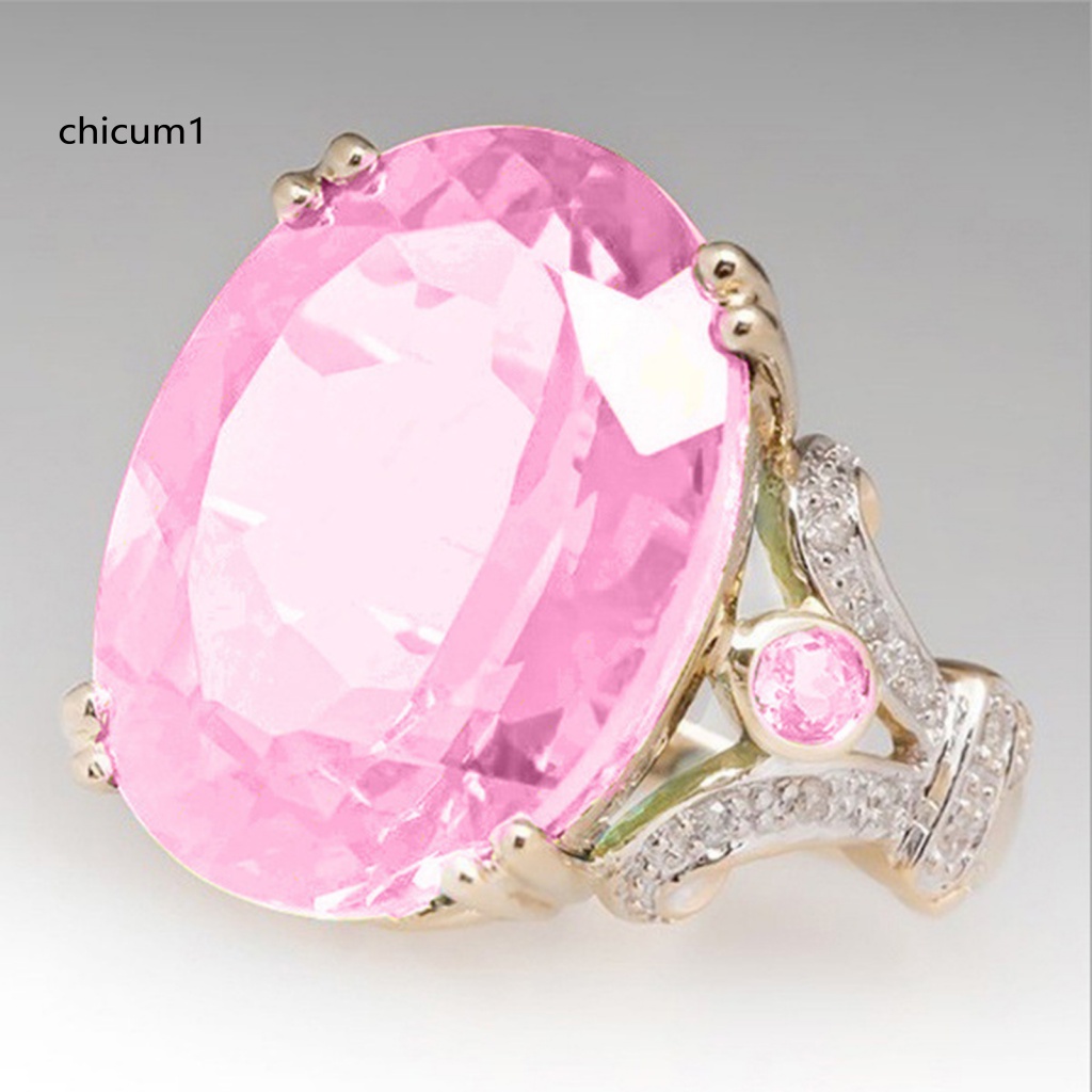 Nhẫn Đính Hôn Mạ Điện Hai Màu Sắc Sáng Bóng Phong Cách Vintage Dành Cho Nữ