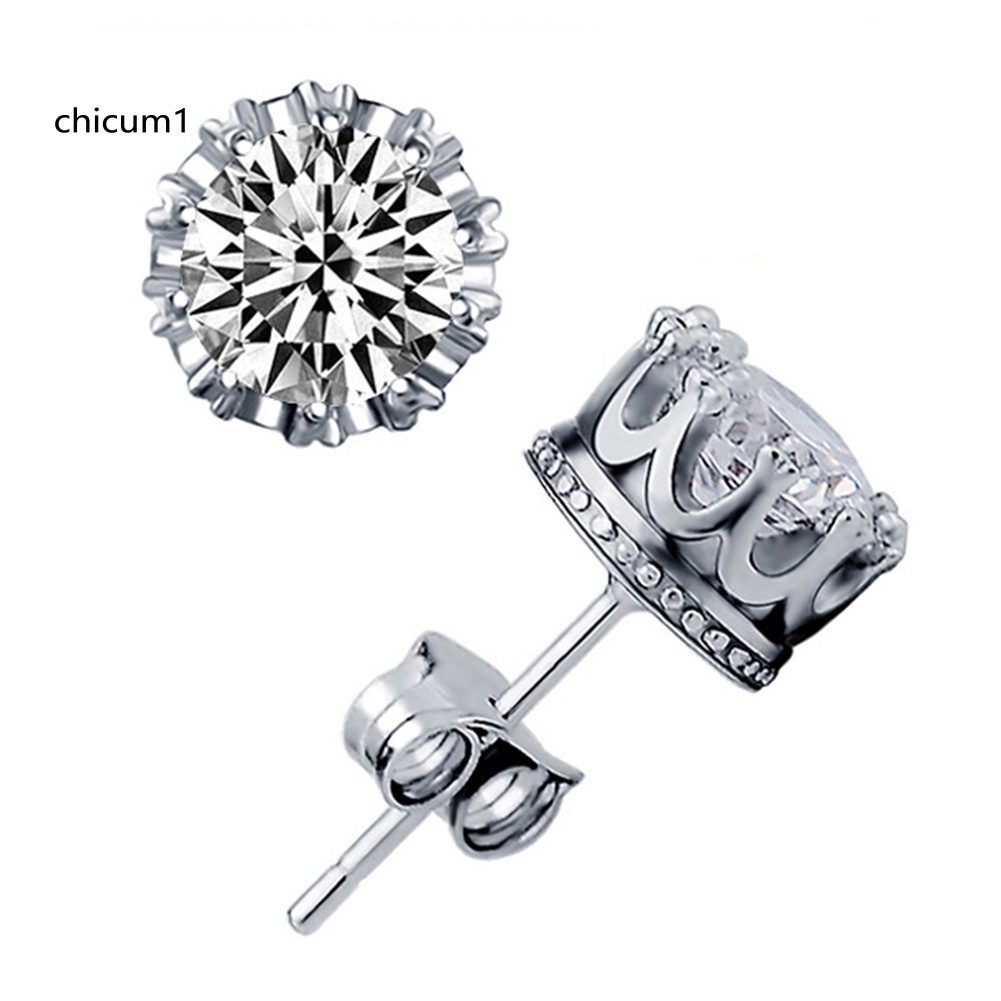 Khuyên Tai Nữ Mạ Bạc Đính Đá Thời Trang