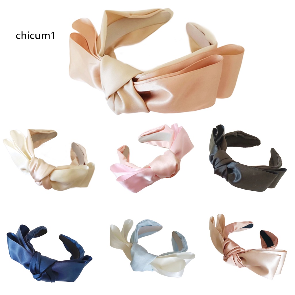 Băng Đô Nơ Bằng Vải Satin Chống Vỡ Thời Trang Thanh Lịch Dễ Phối Đồ Dành Cho Chụp Ảnh