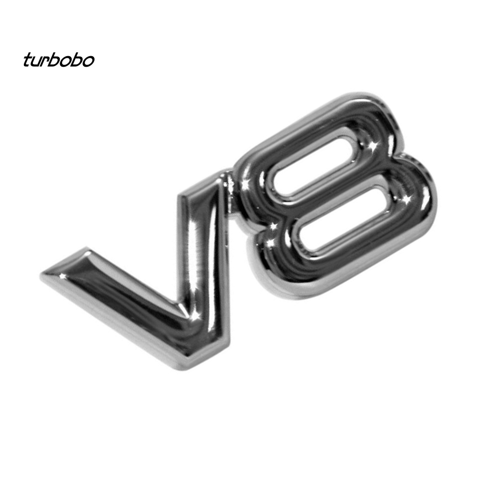 Miếng DáN Kim LoạI Trang Trí Đuôi Xe Hơi Thể Thao turbobo 4WD V6 V8