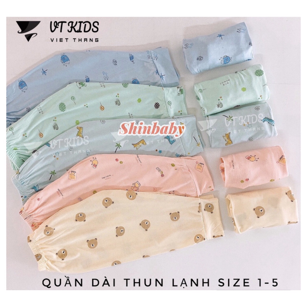 Set 10 quần dài thun lạnh mềm mát nhiều hình siêu xinh cho bé