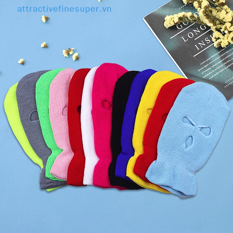 Afs Khẩu Trang Dệt Kim 3 Lỗ Che Phủ Toàn Mặt Giữ Ấm Mùa Đông Thời Trang Thể Thao Ngoài Trời