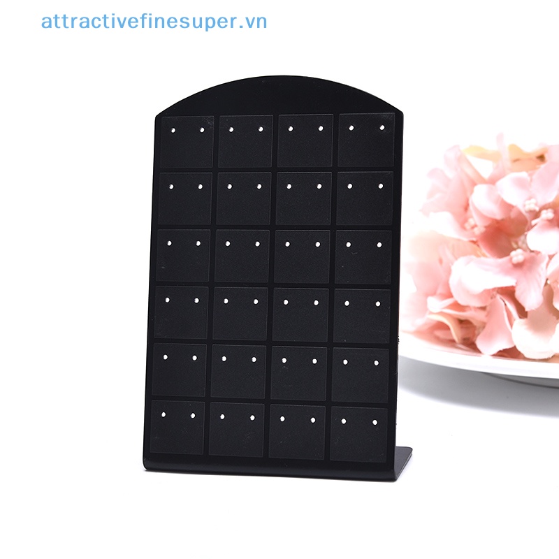 Giá Đỡ Trưng Bày Khuyên Tai 48 Lỗ Màu Đen / Trong Suốt