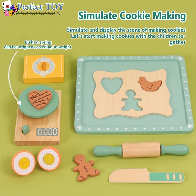 Bộ Đồ Chơi Bánh Quy Bằng Gỗ Cho Bé