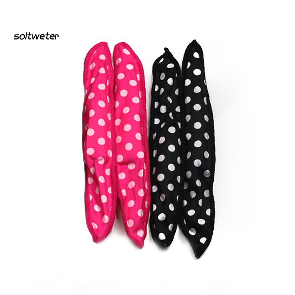 Bộ 10 Lô Cuốn Tóc Tự Làm Bằng Bọt Biển Chấm Bi Linh Hoạt