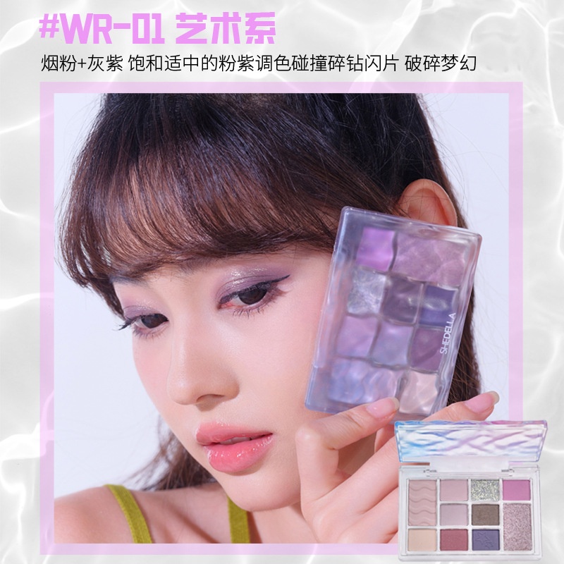 Bảng Phấn Mắt SHEDELLA Mười Màu Lì Sáng Đất Cho Học Sinh