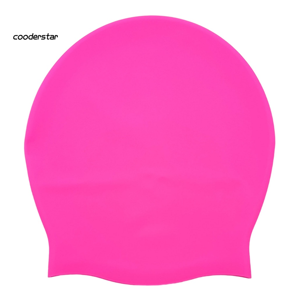 Mũ Bơi Silicon Mềm Mại Co Giãn Tốt Thoáng Khí Chống Trượt Màu Trơn Kèm Mái Tóc Có Thể Tái Sử Dụng