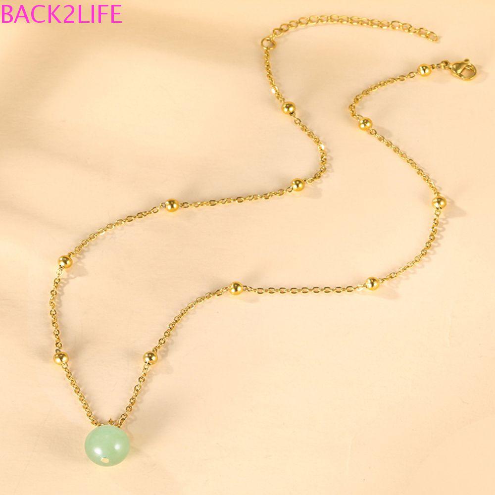 BACK2LIFE Vòng Cổ Choker Bằng Thép Titan Đính Hạt Đơn Giản Phong Cách Trung Hoa Cổ Điển Thanh Lịch Dành